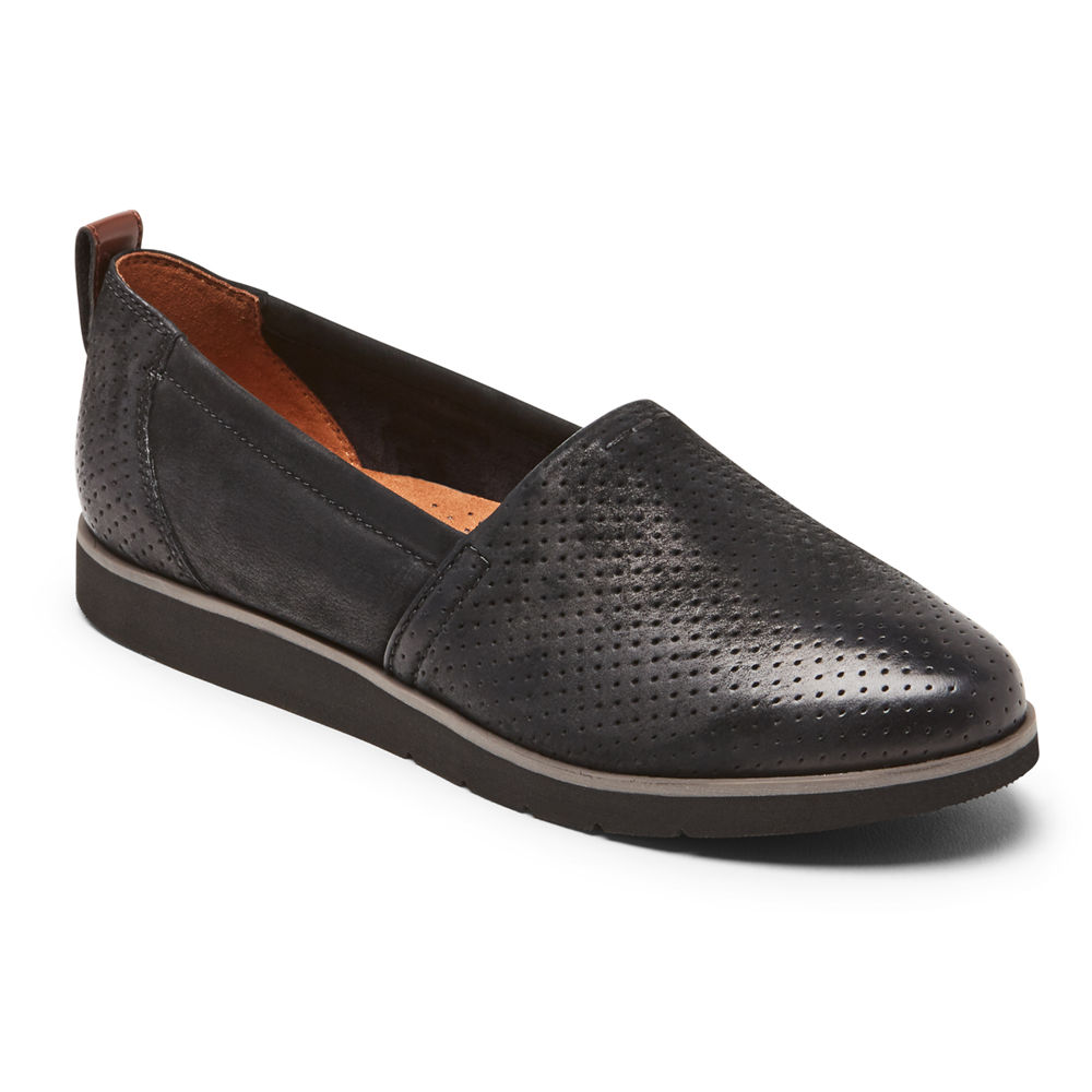 Rockport Slip-On Dam Svarta - Cobb Hill Laci - NCUHQ6598